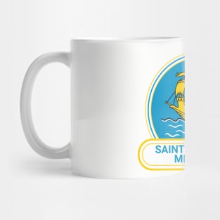 Saint Pierre and Miquelon Country Badge - Saint Pierre and Miquelon Flag Mug